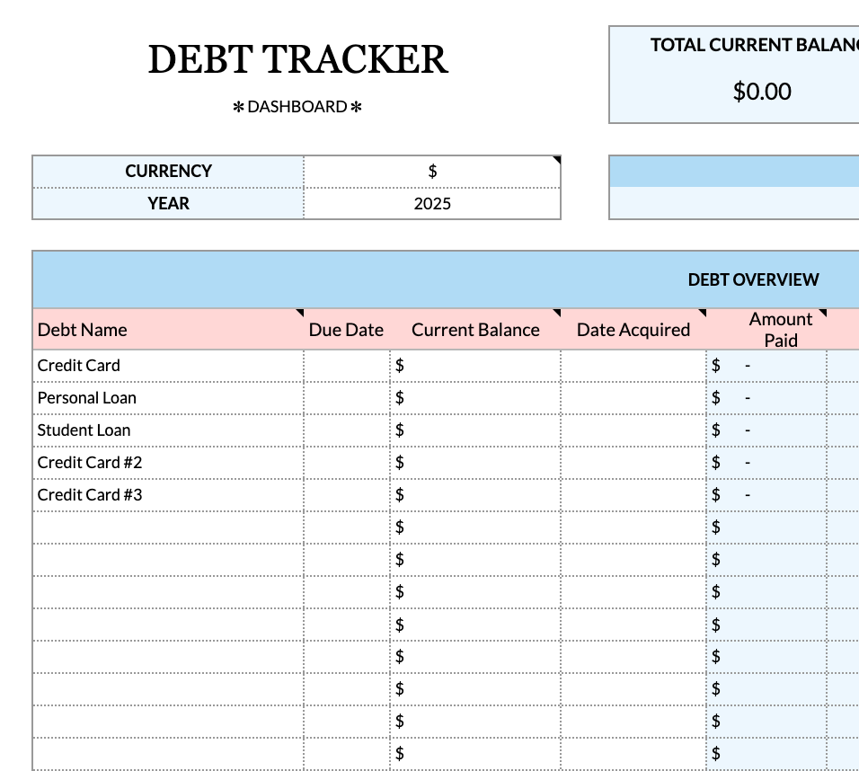 (FREE) Debt Tracker